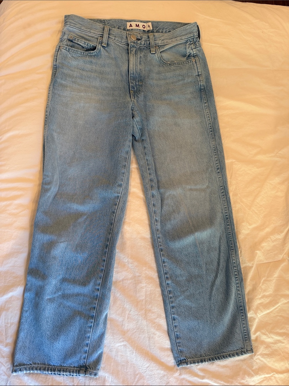 Like New AMO Light Blue Straight Leg Jeans size 25